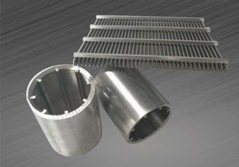 Metal wedge wire mesh filter element